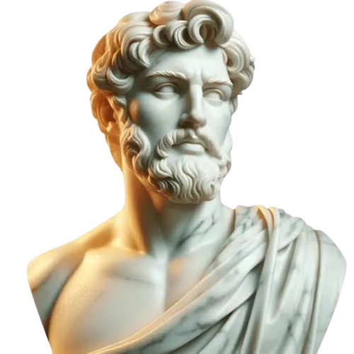 Bearded philosopher marble bust — Brand Stack
